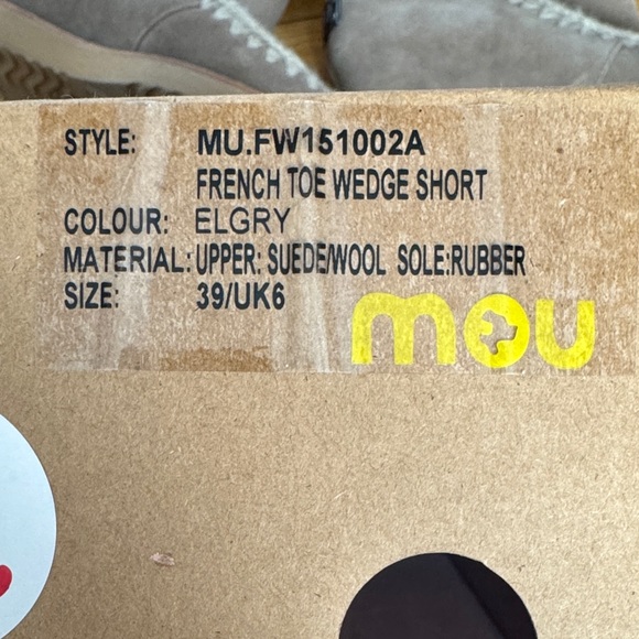 Mou Gray Suede Wedge Boots - Picture 2 of 11